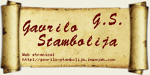 Gavrilo Stambolija vizit kartica